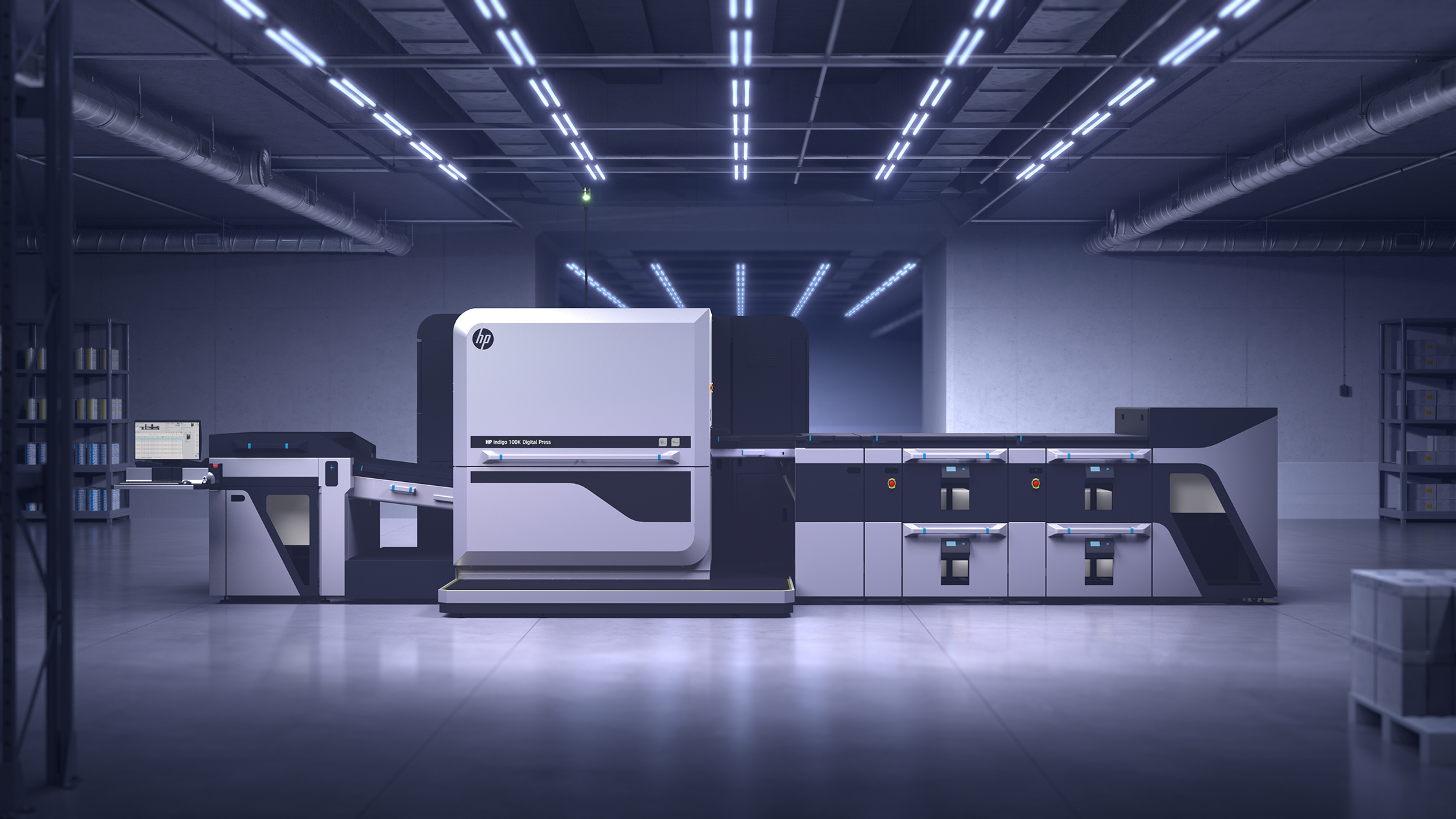 The new HP 100K Digital Press in pressroom