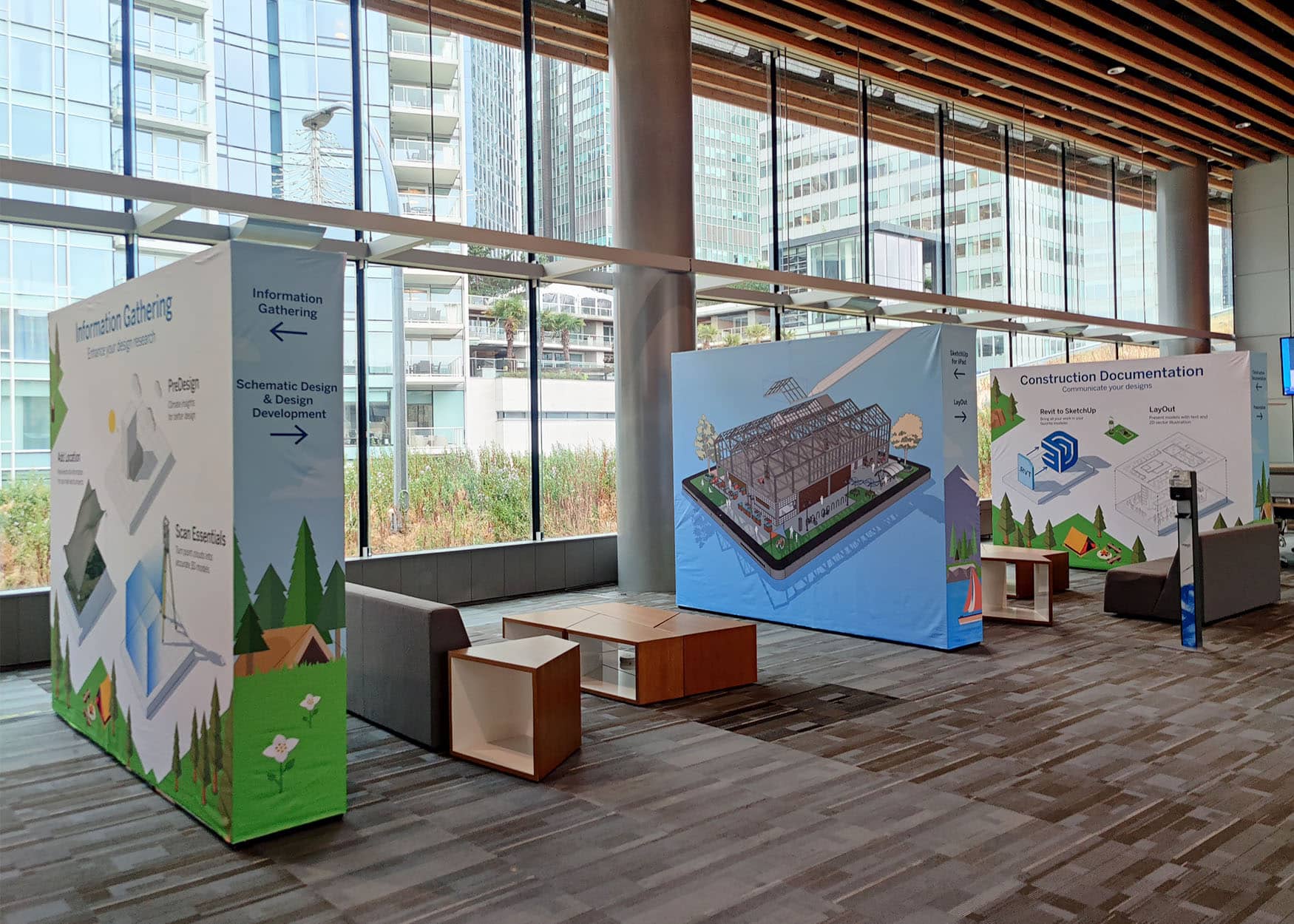 Double sided banners at Vancouver Convention Centre